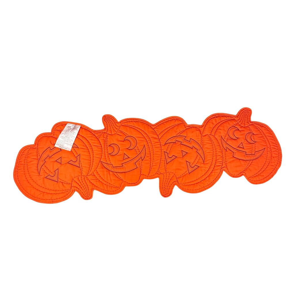 Rachel Ashwell The Farmhouse Halloween Pumpkin Quilted Table Runner 47" Autumn - Picture 2 of 10